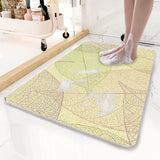 Yellow Leaves Pattern  PVC Non-Slip Bath Mat 45x75cm - Shower Drain Hole Design, Soft & Quick-Dry Bathroom Rug