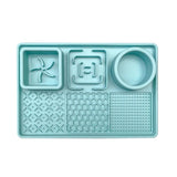 Blue Multi-Functional Pet Slow Feeder Lick Mat - Durable Food-Grade Silicone Anti-Bite Bowl for Dogs