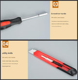 39-Piece Home Tool Kit - Red Carbon Steel Hardware Set