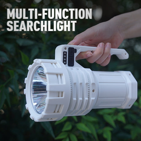 White LED Searchlight - Rechargeable Handheld Spotlight, 500m Range, Long Lasting