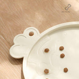 Orange Non-Slip Pet Feeding Mat - Waterproof Dog & Cat Food Bowl Placemat with Raised Edges