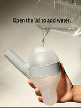 Beige Base Adjustable Height Pet Water Dispenser with Food Bowl Base - Non-Drip Bottle Feeder Station for Dogs & Cats