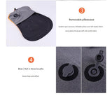 Inflatable Camping Pillow - Lightweight 46x32x12cm Travel Pillow 180g in Grey