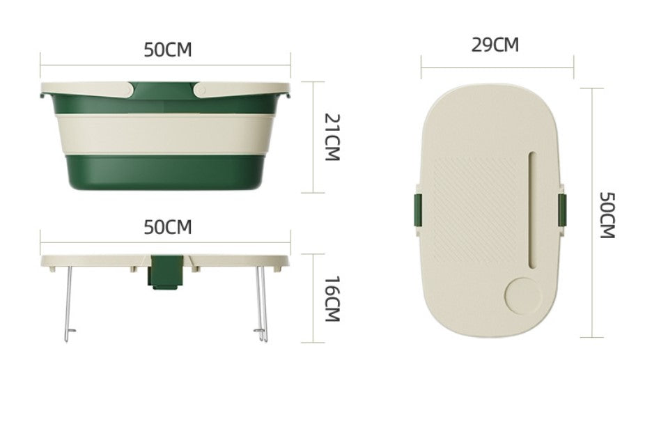 Foldable Picnic Basket with Tray - 16.5L Capacity, White Gray, Perfect for Camping and Outdoor Gatherings