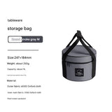 Portable Outdoor Kitchen Utensil Organizer,Waterproof Camping Cookware Storage Bag, Smoke Gray-Size M