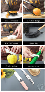 White 12-Piece Silicone Cooking Utensil Set - Non-Stick Food-Grade Kitchen Tools with Holder