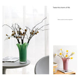 Nordic-Style Glass Vase - Elegant Fluted Flower Vase for Home Decor(Yellow)