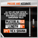 32-Piece Extra Long Screwdriver Bit Set - 150mm S2 Steel Bits with Organizer Stand