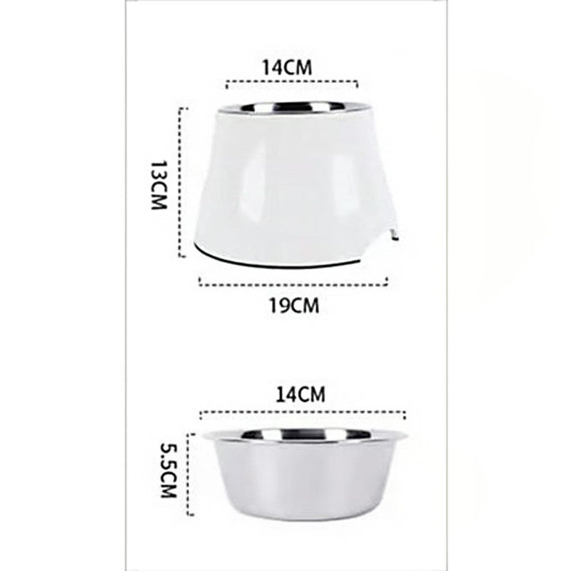 Elevated Pet Feeding Bowl with Stainless Steel Inner - Promotes Healthy Digestion & Reduces Neck Strain(Yellow)