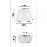 Elevated Pet Feeding Bowl with Stainless Steel Inner - Promotes Healthy Digestion & Reduces Neck Strain(White)