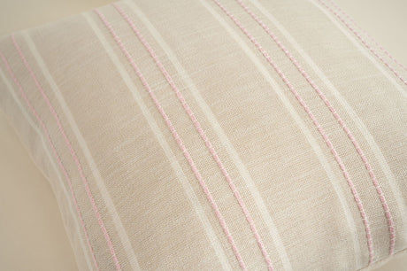 Textured Vertical Striped Pillowcases - Scandinavian Home Decor Accents (Pink Stripes Pair - 45x45cm)
