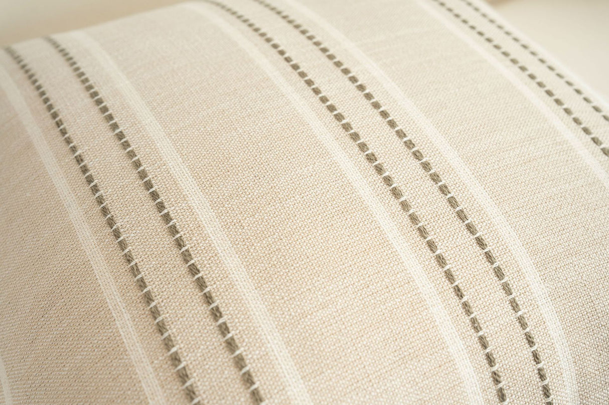 Textured Vertical Striped Pillowcases - Scandinavian Home Decor Accents (Green Stripes Pair - 45x45cm)