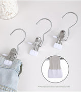 Gray Stainless Steel Hanging Clips (35 PCS) - Strong Grip for Pants, Hats, Socks, Laundry