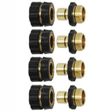 American Standard 3/4 Inch Brass Quick Connect Garden Hose Adapter (4 Male & 4 Female)