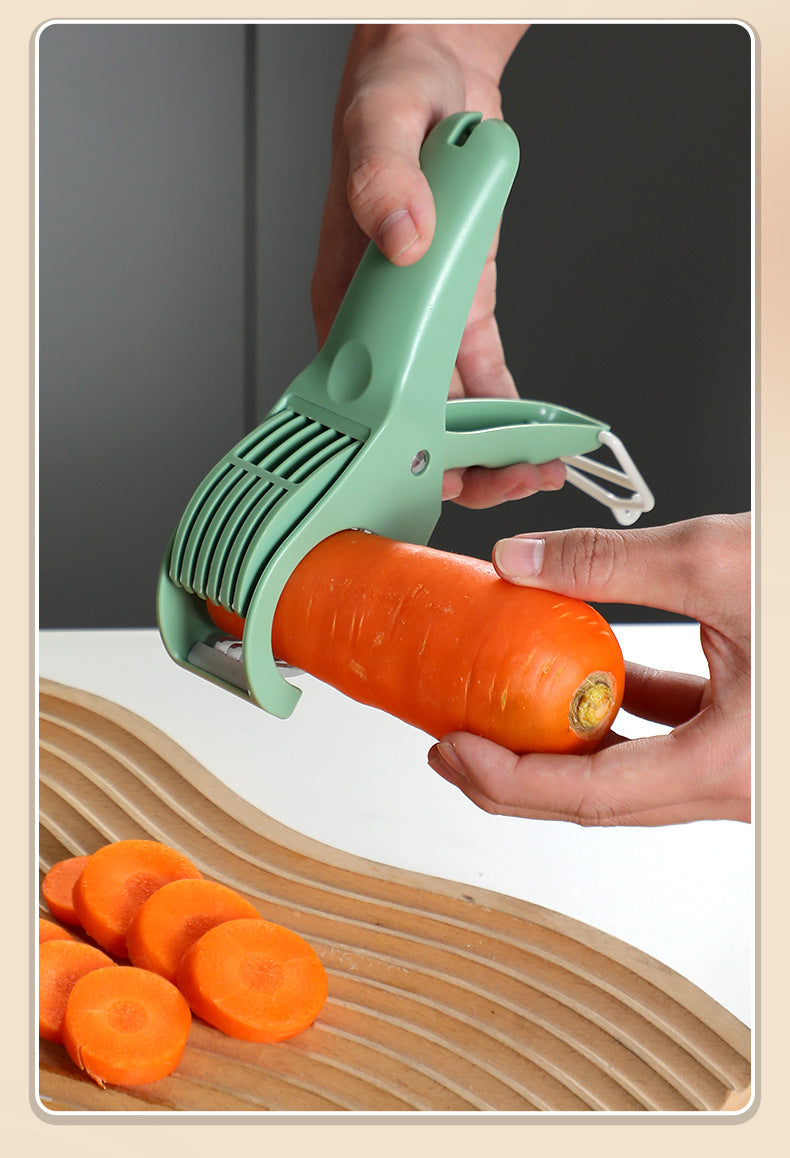 2 pcs Green 5-Blade Fruit & Vegetable Slicer for Crinkle Cuts - Kitchen Gadget
