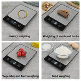 White Digital Kitchen Scale - Stainless Steel Food Scale for Baking & Cooking (10kg/1g)