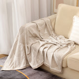 Khaki Luxurious Paisley Jacquard Throw Blanket - Soft Wool Blend with Tassels, 120x150cm, Lightweight Sofa & Nap Blanket