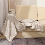 Khaki Luxurious Paisley Jacquard Throw Blanket - Soft Wool Blend with Tassels, 120x150cm, Lightweight Sofa & Nap Blanket