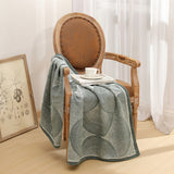 Green Luxurious Paisley Jacquard Throw Blanket - Soft Wool Blend with Tassels, 120x150cm, Lightweight Sofa & Nap Blanket