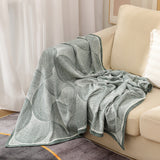 Green Luxurious Paisley Jacquard Throw Blanket - Soft Wool Blend with Tassels, 120x150cm, Lightweight Sofa & Nap Blanket