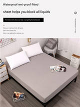 Grey Queen Size Waterproof Fitted Mattress Protector - Soft & Breathable Bed Cover, Hypoallergenic, Deep Pocket (152x190x30cm)