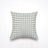 Green Small Plaid Pattern Set of 2 Decorative Cushion Covers - 45x45cm, Soft Polyester (Inserts Not Included)