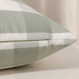 Green Pinstripe Pattern Set of 2 Decorative Cushion Covers - 45x45cm, Soft Polyester (Inserts Not Included)