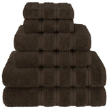 Coffee Luxury 6-Piece Combed Cotton Towel Bale Set - Ultra Soft & Absorbent Bath, Hand, Face Towels