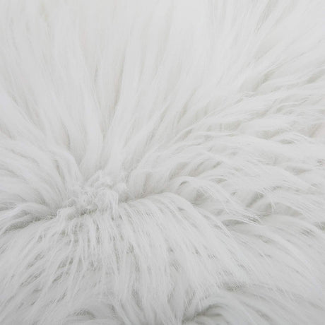 White Luxurious Long Faux Fur Cushion Covers - Set of 2, 45x45cm Soft Plush Decorative Pillowcases for Sofa & Bed