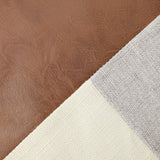 Khaki and Gray Modern Geometric Faux Leather & Cotton-Linen Cushion Covers - Set of 2, 45x45cm Decorative Pillowcases for Sofa & Car