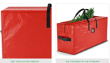 Red 122*34*51CM Durable Dustproof Christmas Tree Storage Bag