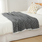 Dark Grey Knitted Sofa Blanket with Plush Side, 130 x 170 cm, 720g, Ideal for Napping and Office Use
