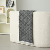 Dark Grey Knitted Sofa Blanket with Plush Side, 130 x 170 cm, 720g, Ideal for Napping and Office Use