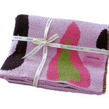 Pink Luxurious Chunky Knit Throw Blanket - Cozy & Thick Sofa Accent - 136 x 130cm (920g)