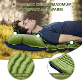 Grey 190cm Ultra-Light Foot Pump Inflatable Camping Sleeping Pad