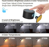 Black Rechargeable LED Magnetic Wall Light - Touch Control, 3 Colors & Dimmable, USB Portable Night Lamp for Reading & Cabinets