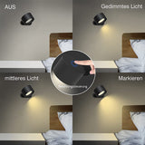 White Rechargeable LED Magnetic Wall Light - Touch Control, 3 Colors & Dimmable, USB Portable Night Lamp for Reading & Cabinets