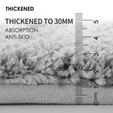 Grey Ultra Absorbent Plush Bath Mat - Non-Slip Bathroom Rug with Innovative Foot Drying Pocket