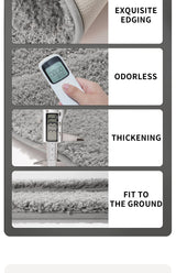 White Ultra Absorbent Plush Bath Mat - Non-Slip Bathroom Rug with Innovative Foot Drying Pocket