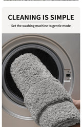 Brown Ultra Absorbent Plush Bath Mat - Non-Slip Bathroom Rug with Innovative Foot Drying Pocket