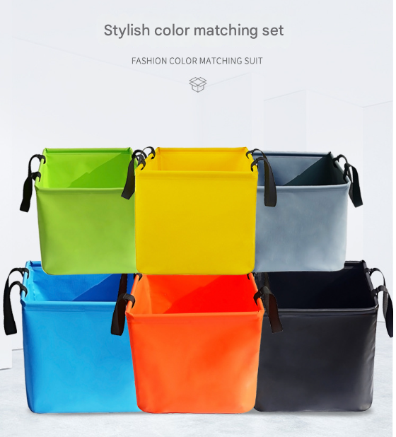 Black 25L Collapsible Bucket - Heavy-Duty PVC Waterproof Folding Pail for Fishing, Camping & Car Washing