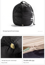 Grey Ultra-Stretch Sleeping Bag Liner - Portable & Lightweight Envelope Sleep Sack for Camping & Travel