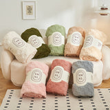 200*230CM Pink Ultra-Soft Waffle Textured Plush Fleece Blanket - Large Cozy All-Season Throw for Bed & Sofa