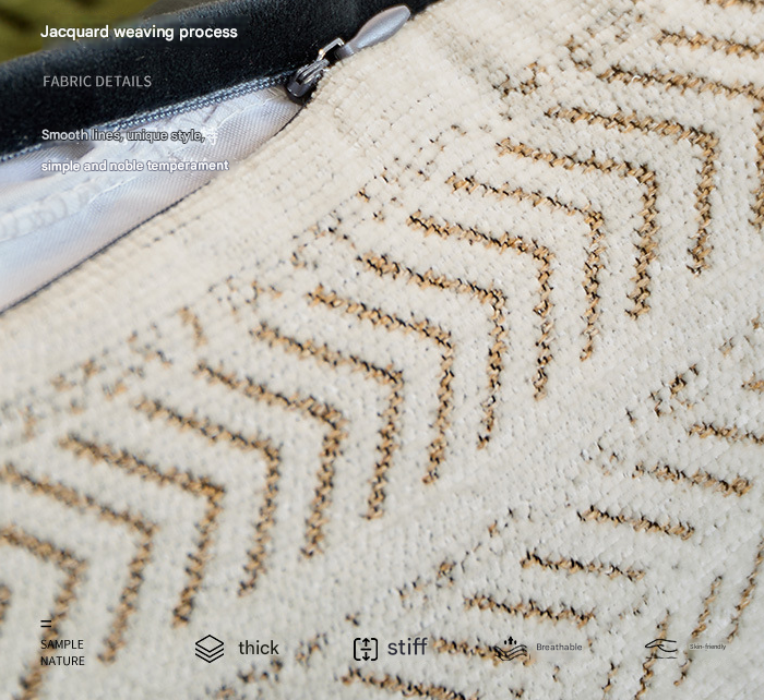 Green 45*45cm 2PCS Luxe Thick Chenille Herringbone Pillow Cover - Solid Color Square Lumbar Pillow