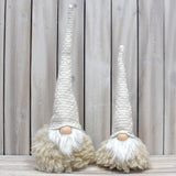 Off White Charming Handcrafted Christmas Gnome - Nordic Tomte Plush Figurine for Holiday Decor(11*11*36cm)