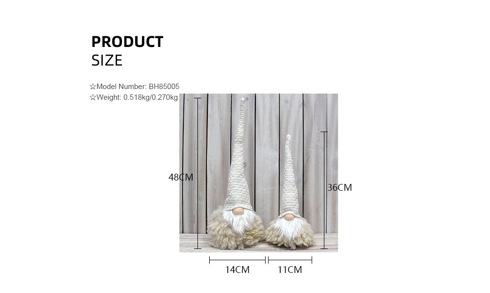 Off White Charming Handcrafted Christmas Gnome - Nordic Tomte Plush Figurine for Holiday Decor(14*14*48cm)
