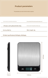 White Slim Digital Kitchen Scale - High Precision Stainless Steel Food Scale for Baking & Cooking(5kg)