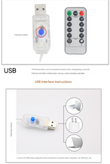 Festive Climbing Santa LED Ladder Light - USB Powered Outdoor Christmas Hanging Decoration with Remote(3m)