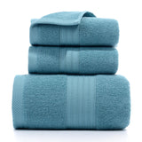 Premium Long-Staple Cotton Towel Set - 2 Hand Towels & 1 Bath Towel Gift Bundle(green)