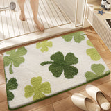 Premium Bath Mat with 8X Water Absorption & Non-Slip Base(Clover)